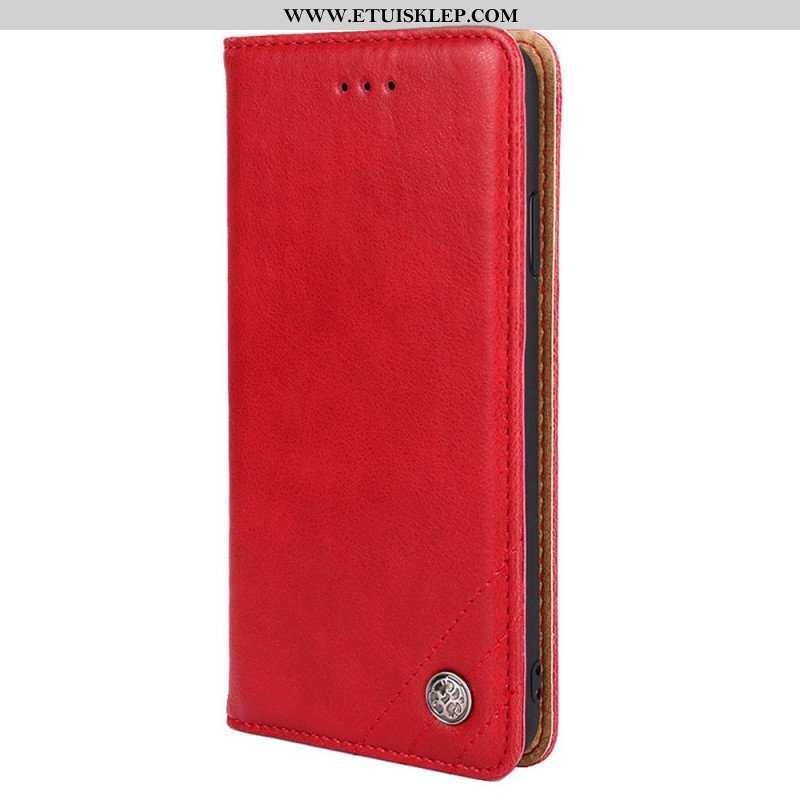 Etui Na Telefon do OnePlus Nord 2T 5G Etui Folio Sztuczna Skóra Z Ozdobnym Nitem